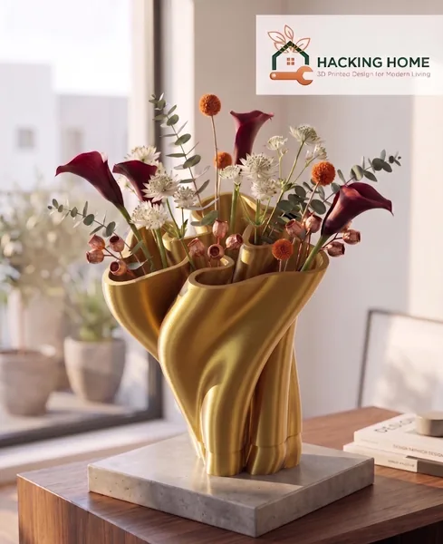 Abstract Wavy Centerpiece Vase photo 11