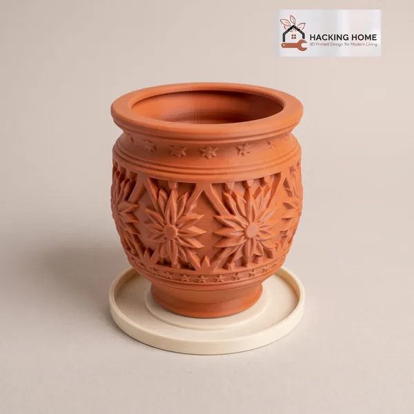 Carved Star Planter with Saucer photo 9