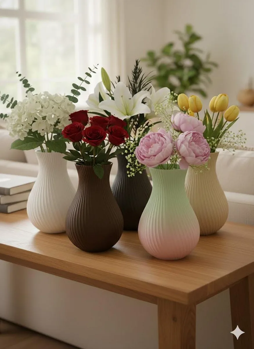 Elegant Ribbed Vase